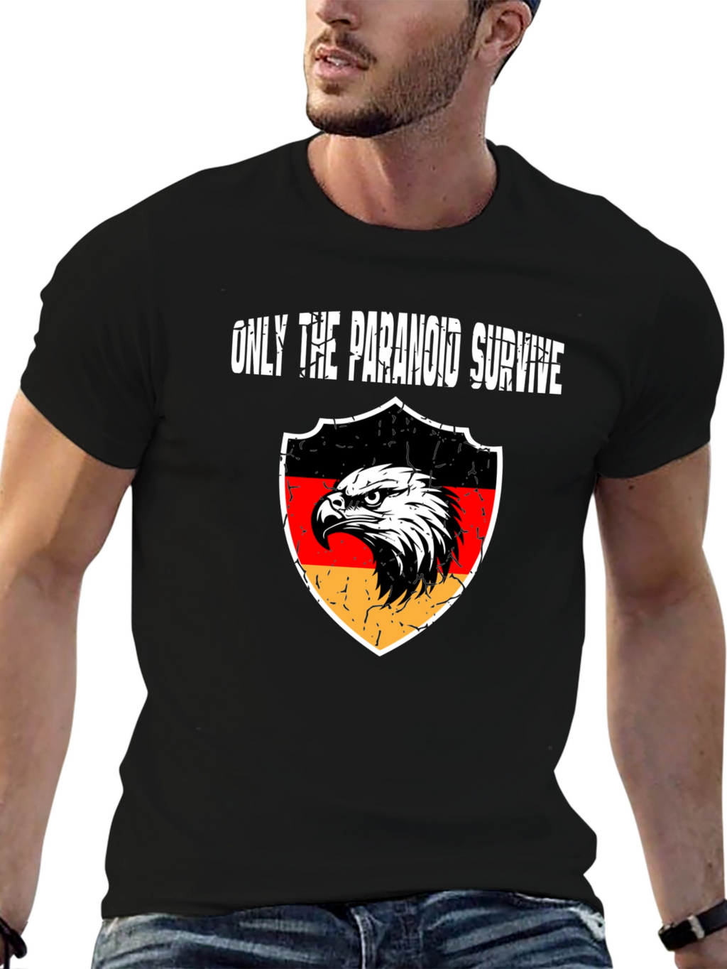 Paranoid Survive Eagle Crest Graphic T-Shirt