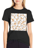 Cat Lovers T-Shirt - Cute Feline Pattern Tee