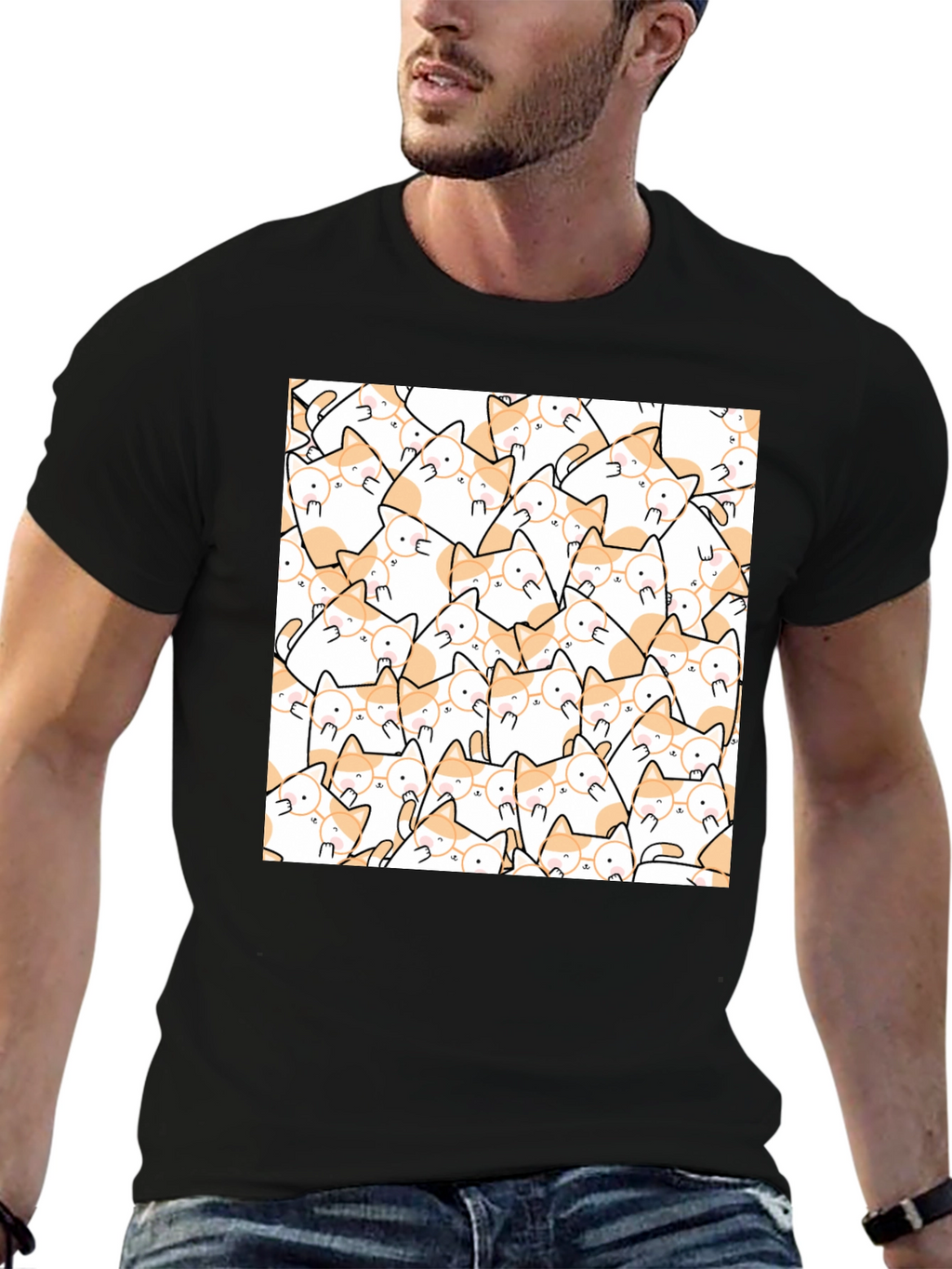 Cat Lovers T-Shirt - Cute Feline Pattern Tee