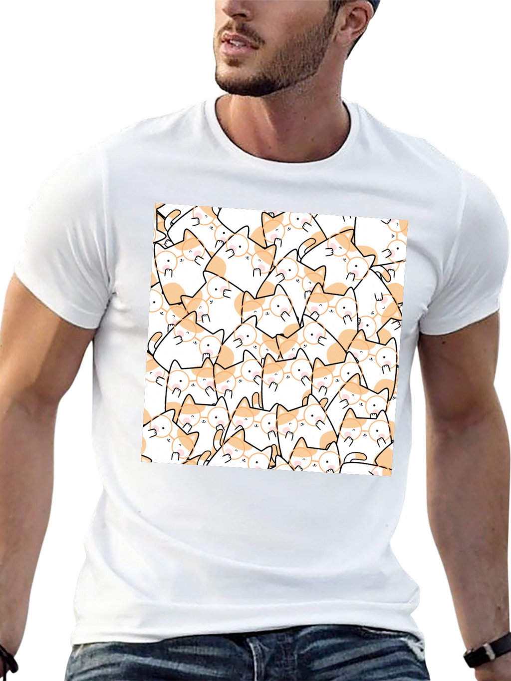 Cat Lovers T-Shirt - Cute Feline Pattern Tee