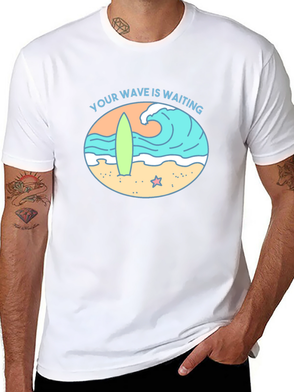Your Wave Is Waiting Black Graphic Tee
