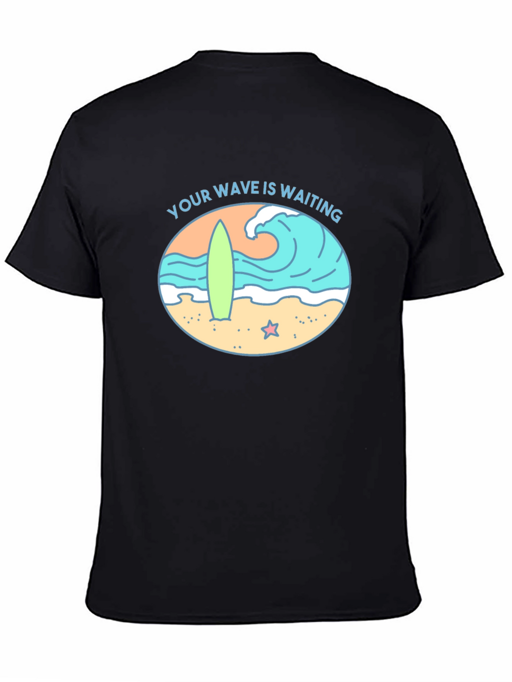Your Wave Is Waiting Black Graphic Tee