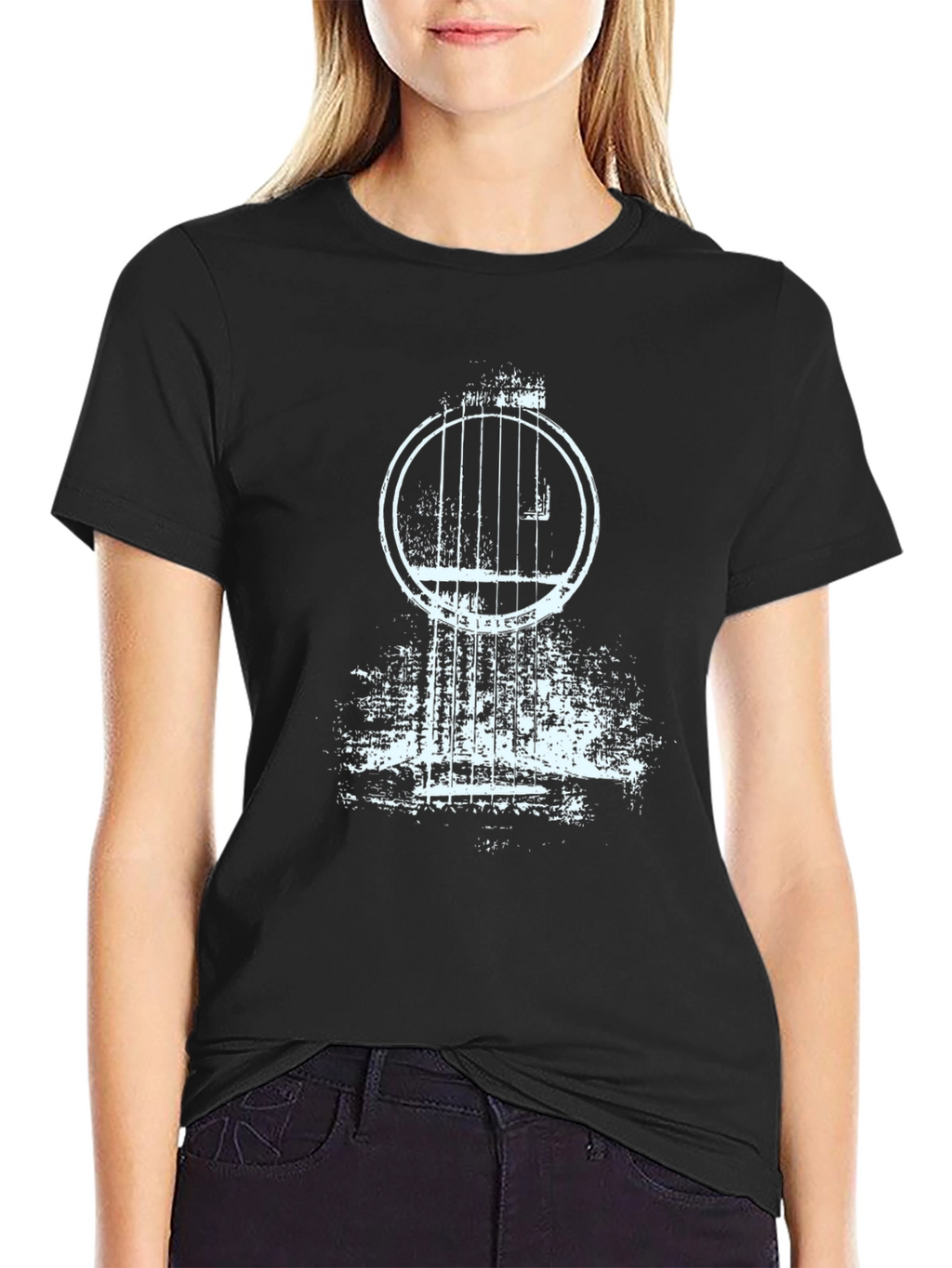 Cool Guitar Graphic Tee - Black