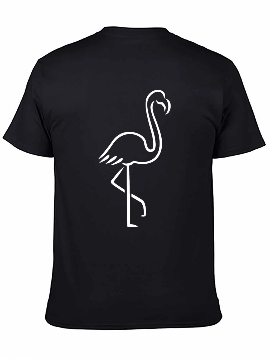 Minimalist Flamingo Graphic Tee - Black