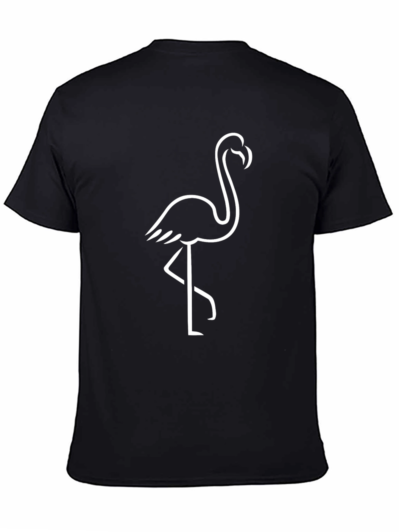 Minimalist Flamingo Graphic Tee - Black