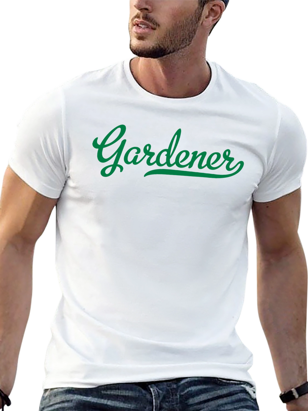 Gardener Graphic Tee - Green Script on Black