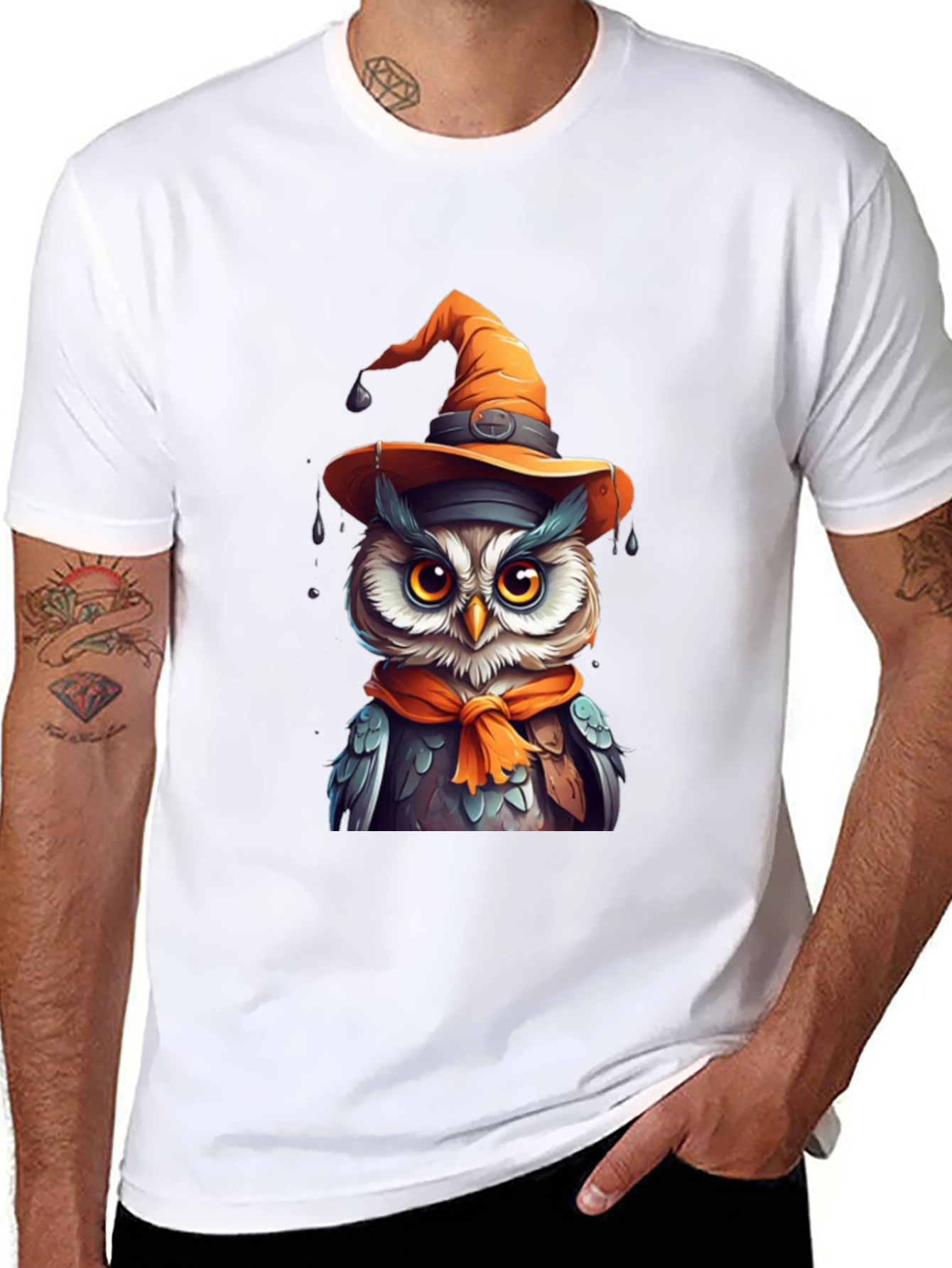 Halloween Owl T-Shirt - Witch Hat