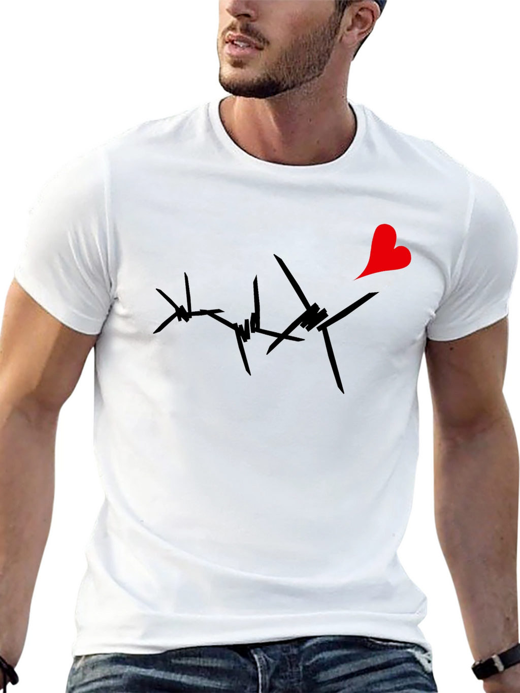Barbed Wire Heart Graphic Tee