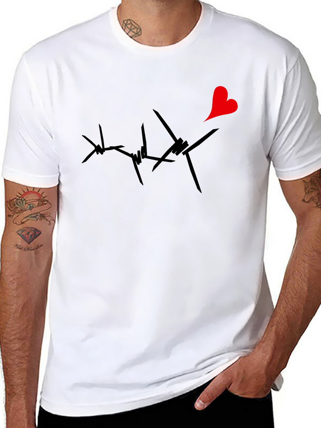 Barbed Wire Heart Graphic Tee