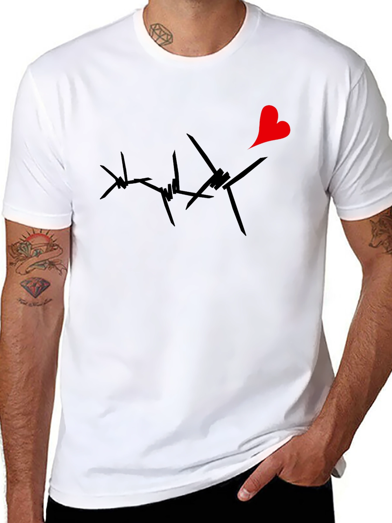 Barbed Wire Heart Graphic Tee