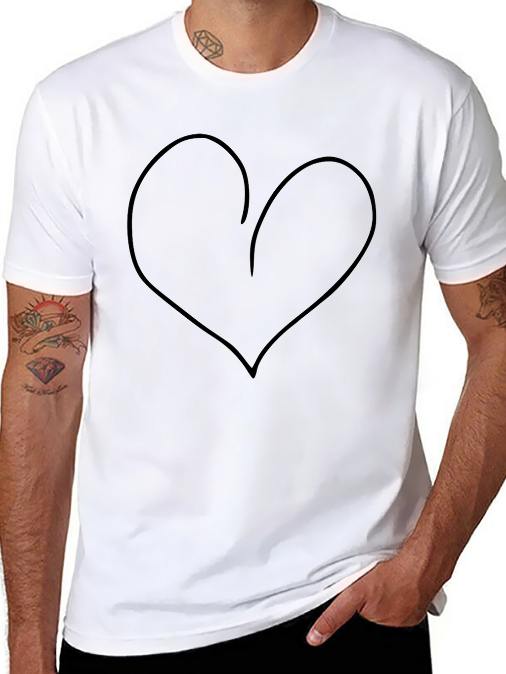 Heart Graphic Black T-Shirt - Casual Style