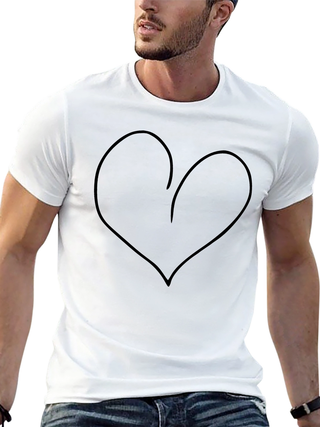 Heart Graphic Black T-Shirt - Casual Style