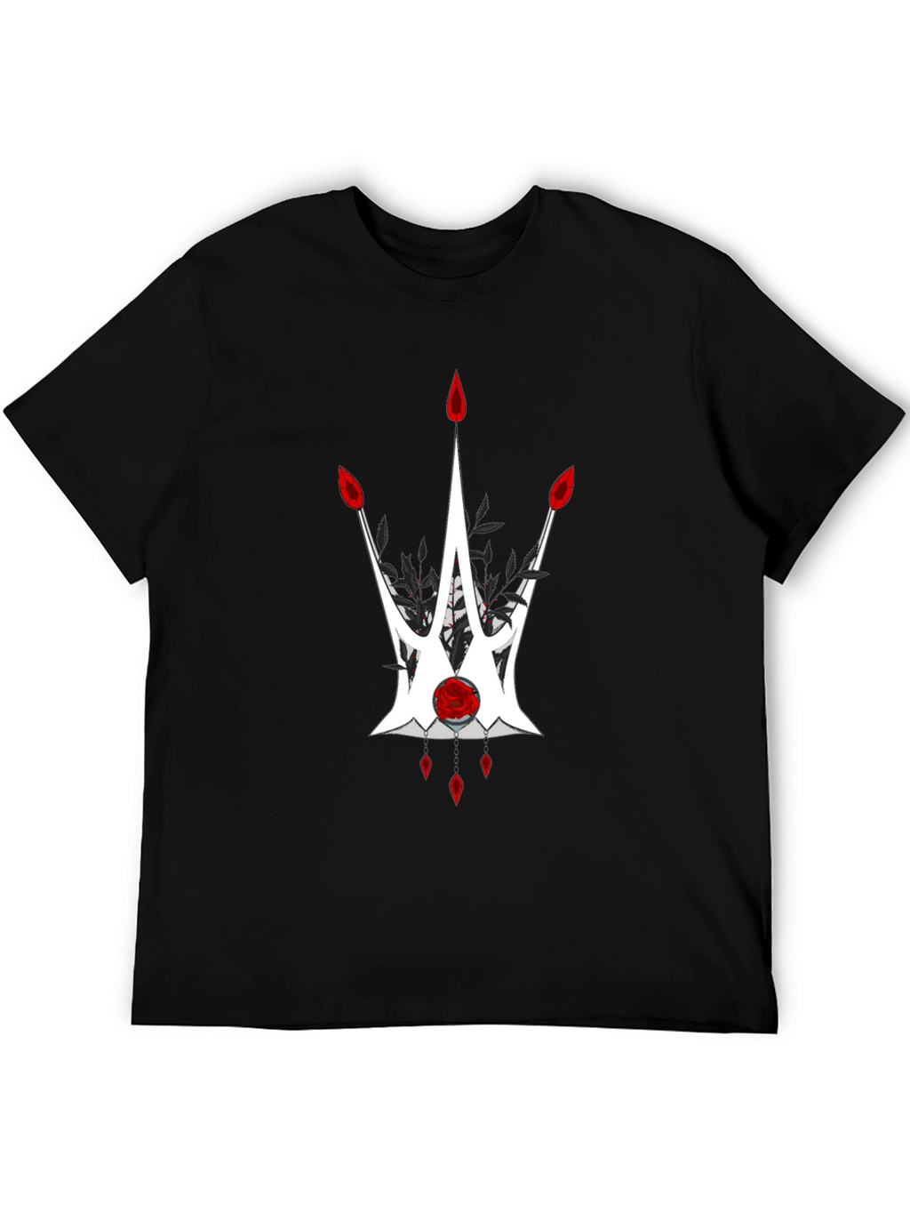 Black Graphic Tee - Crown Design