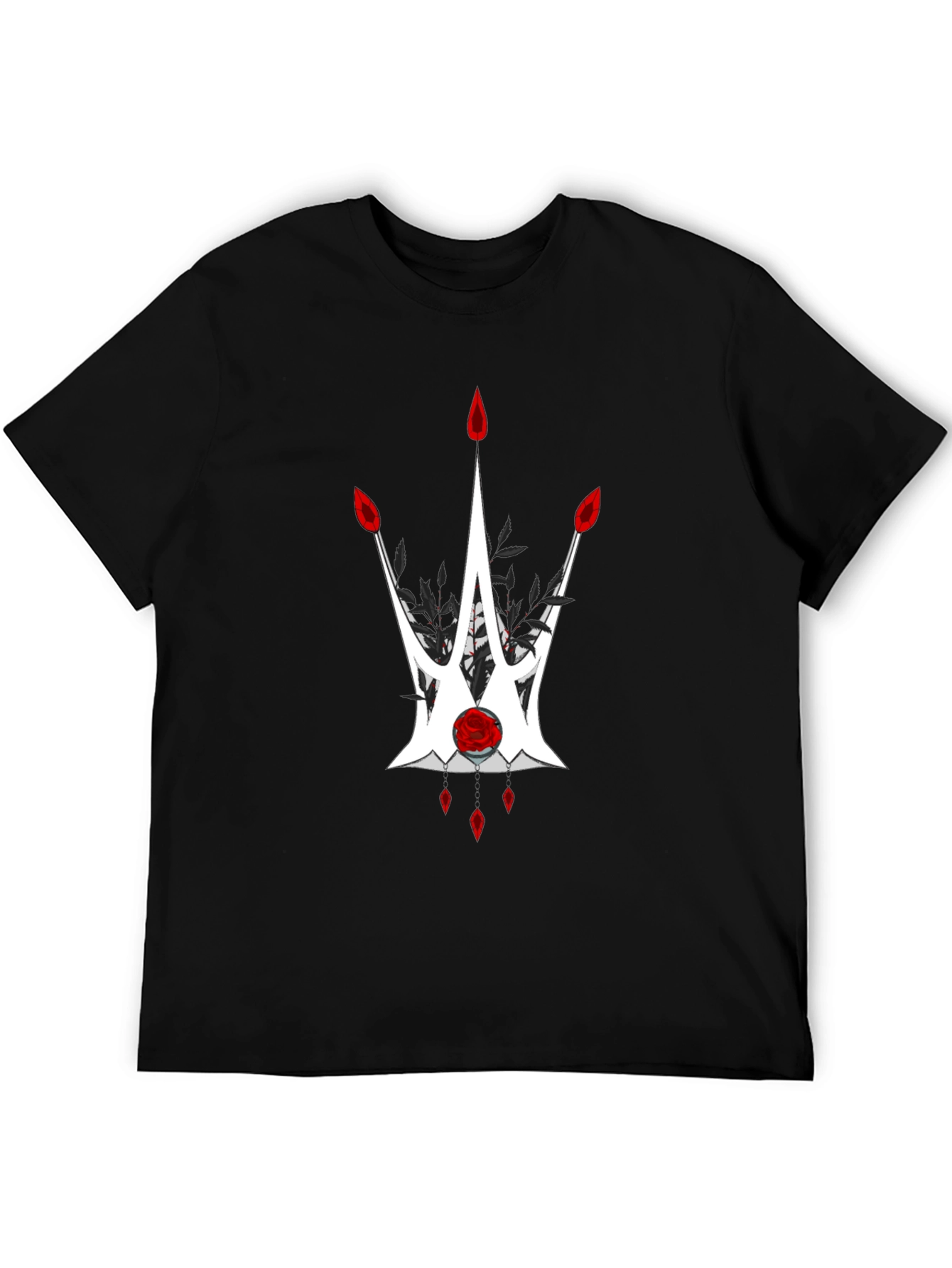 Black Graphic Tee - Crown Design
