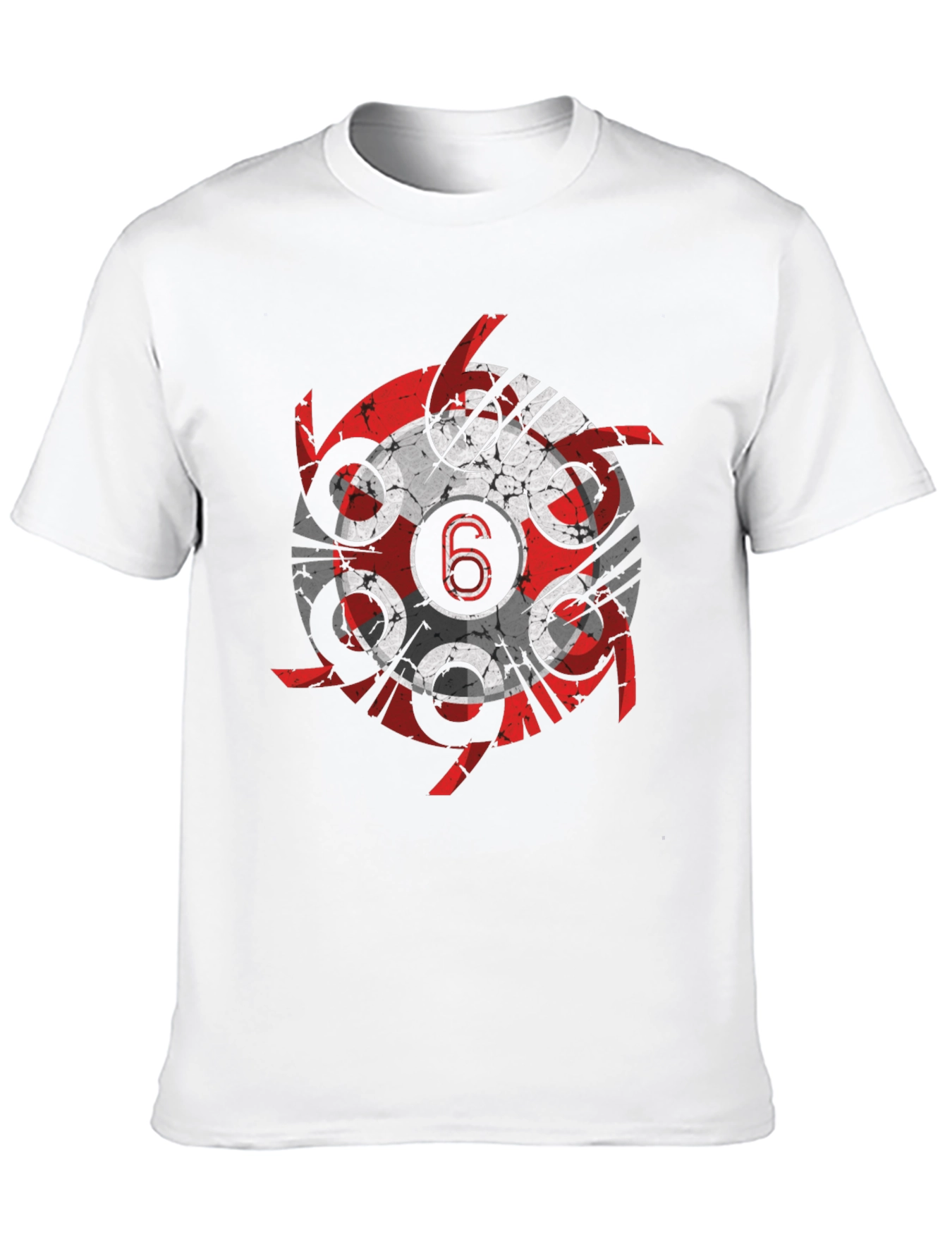 Grunge Circular 6 Design Black T-Shirt