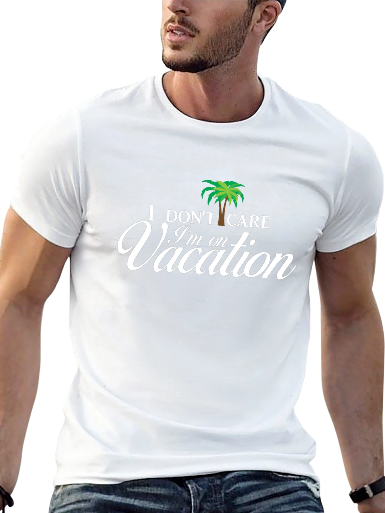 I Dont Care Im on Vacation Palm Tree T-Shirt
