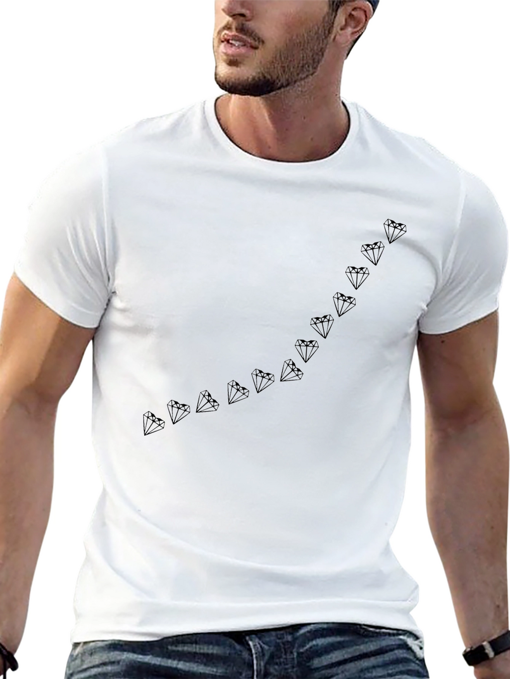 Mens Black Diamond Line Graphic Tee