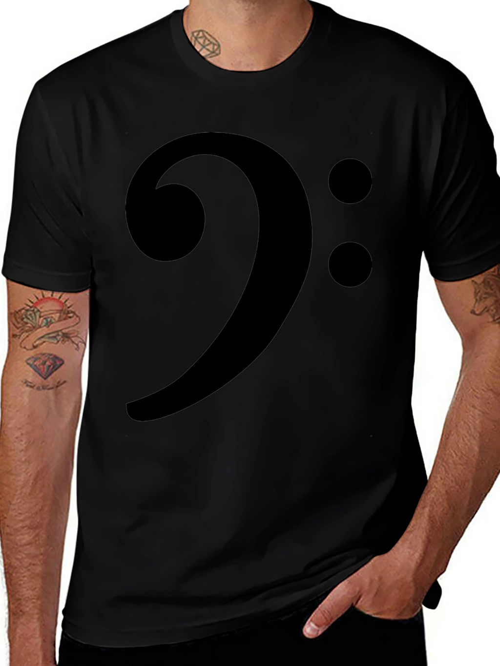 Bass Clef Music T-Shirt - Stylish Musician Apparel