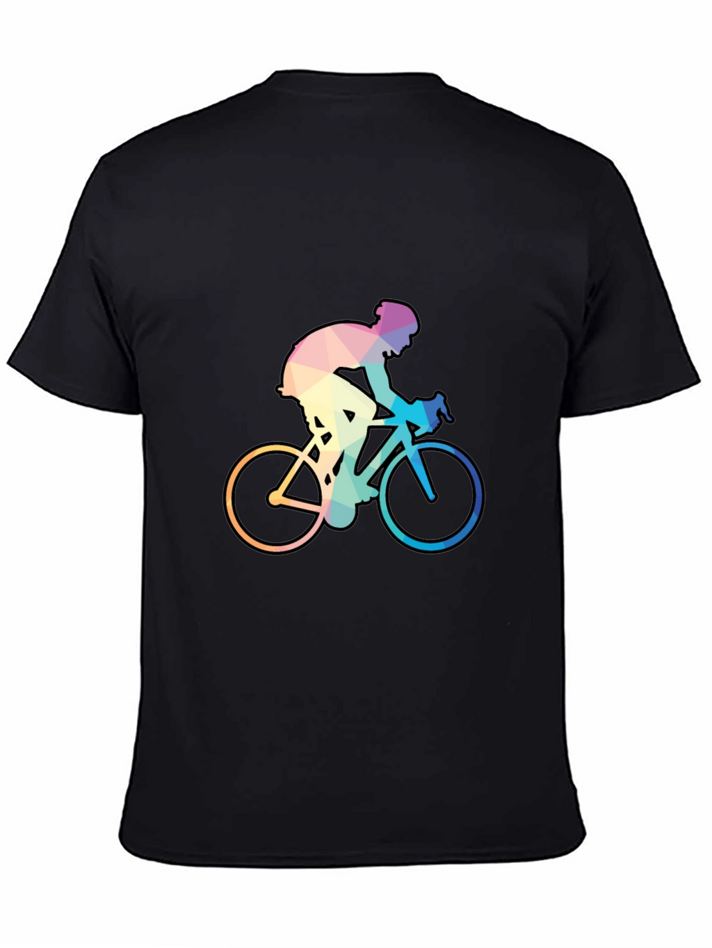 Geometric Cyclist Graphic Tee - Black