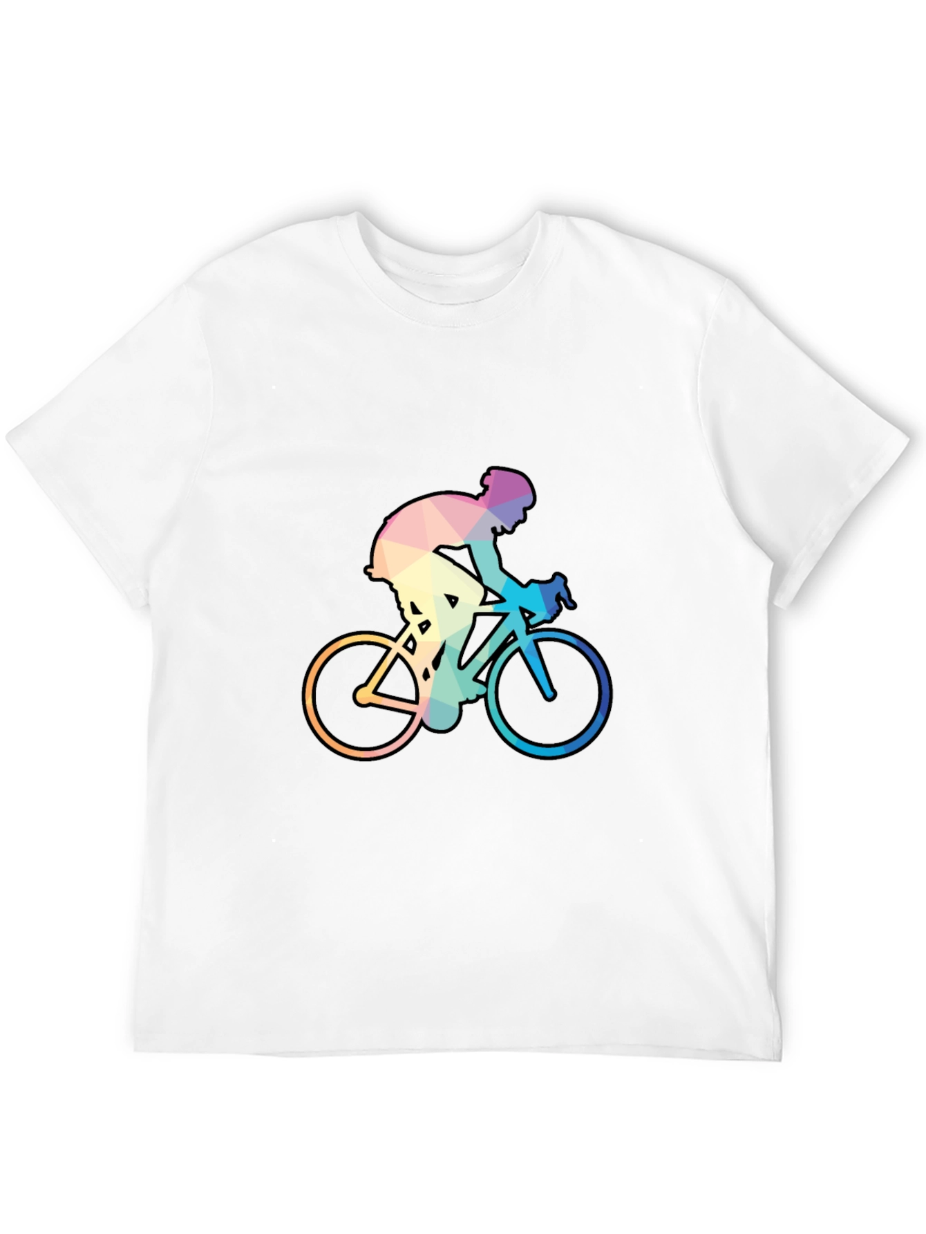 Geometric Cyclist Graphic Tee - Black