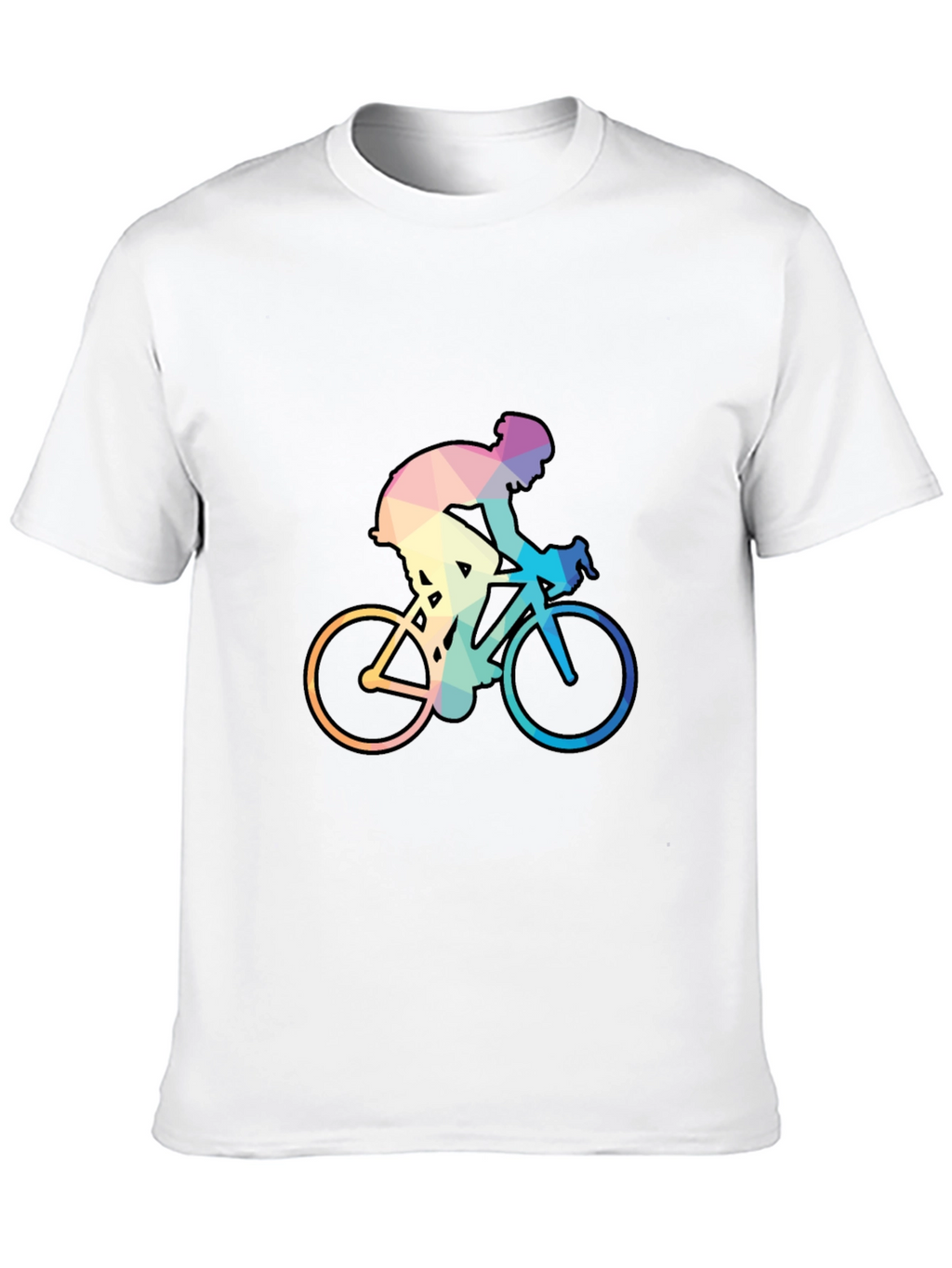 Geometric Cyclist Graphic Tee - Black