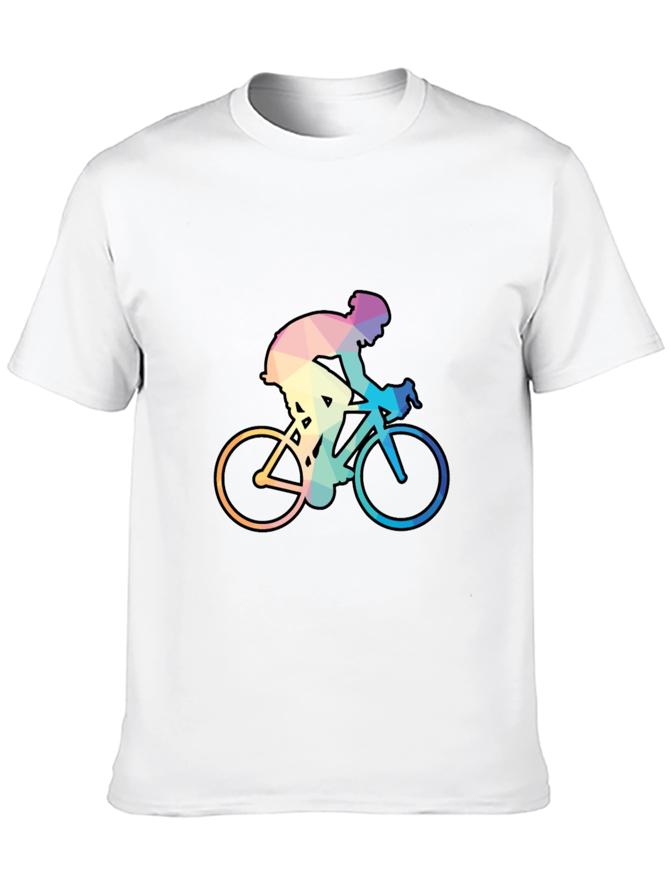 Geometric Cyclist Graphic Tee - Black