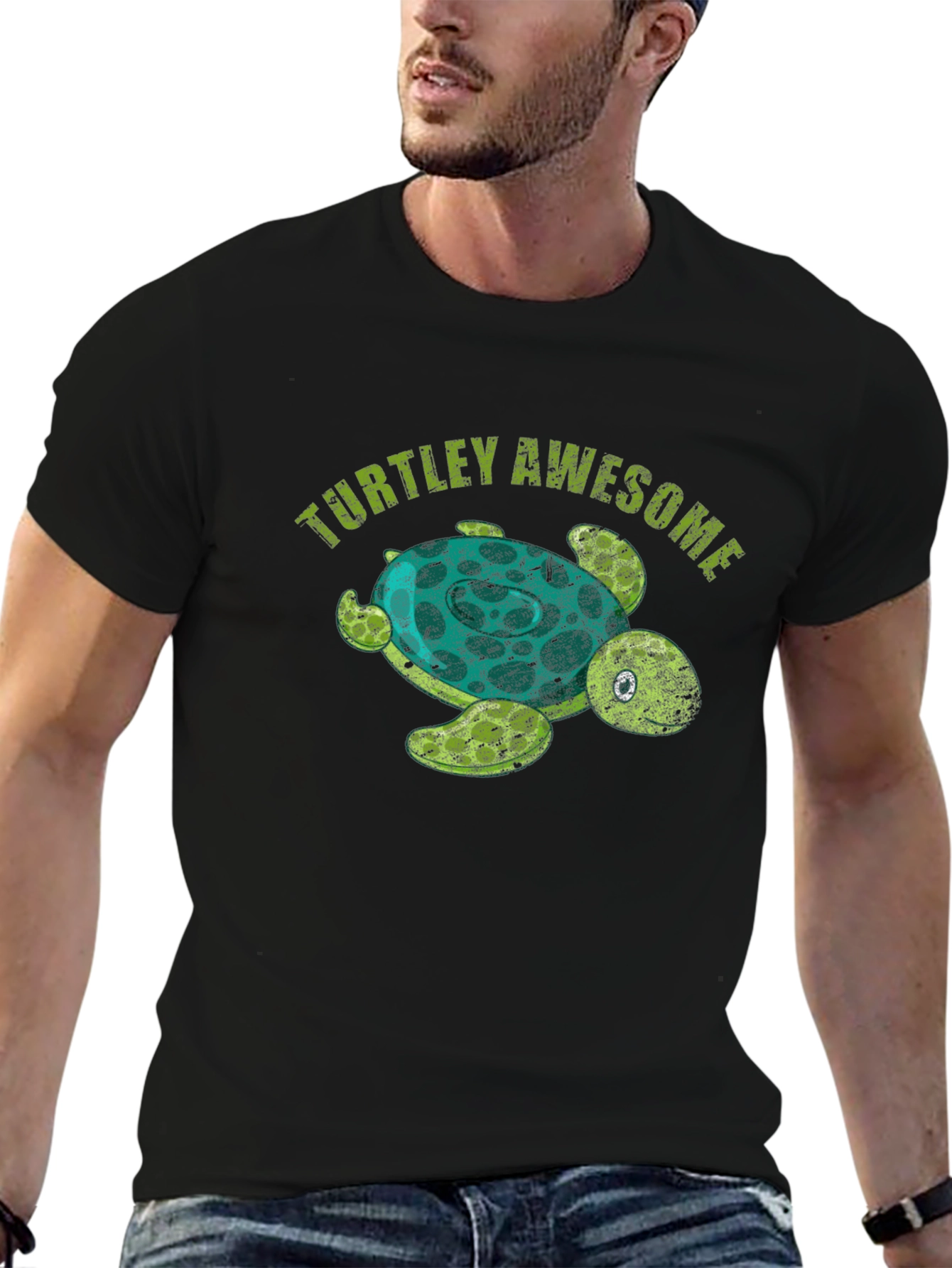 Turtley Awesome Graphic Tee -  Mens Black T-Shirt