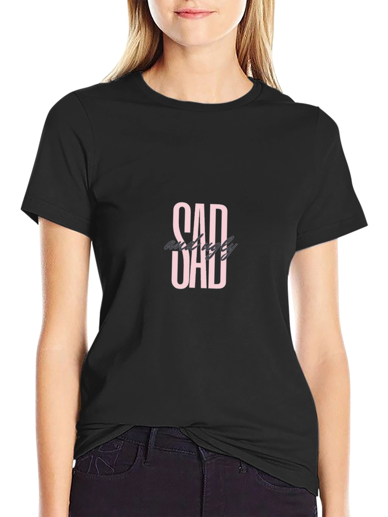 Sad And Ugly Dad Black T-Shirt
