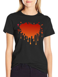 Black T-Shirt with Abstract Orange Gradient Graphic