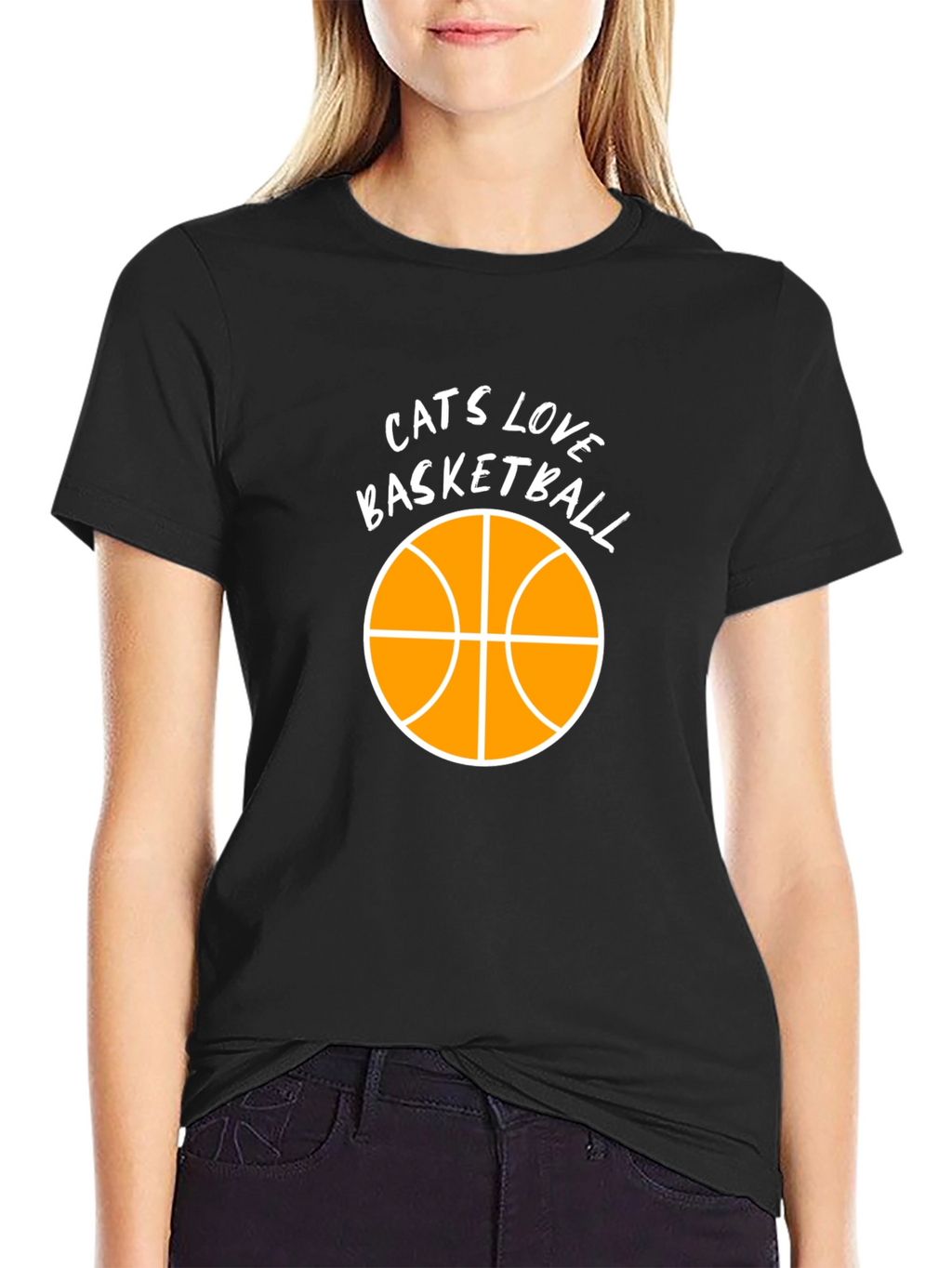 Cats Love Basketball Graphic Tee