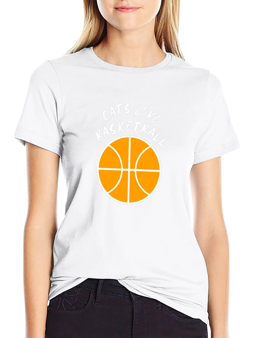 Cats Love Basketball Graphic Tee