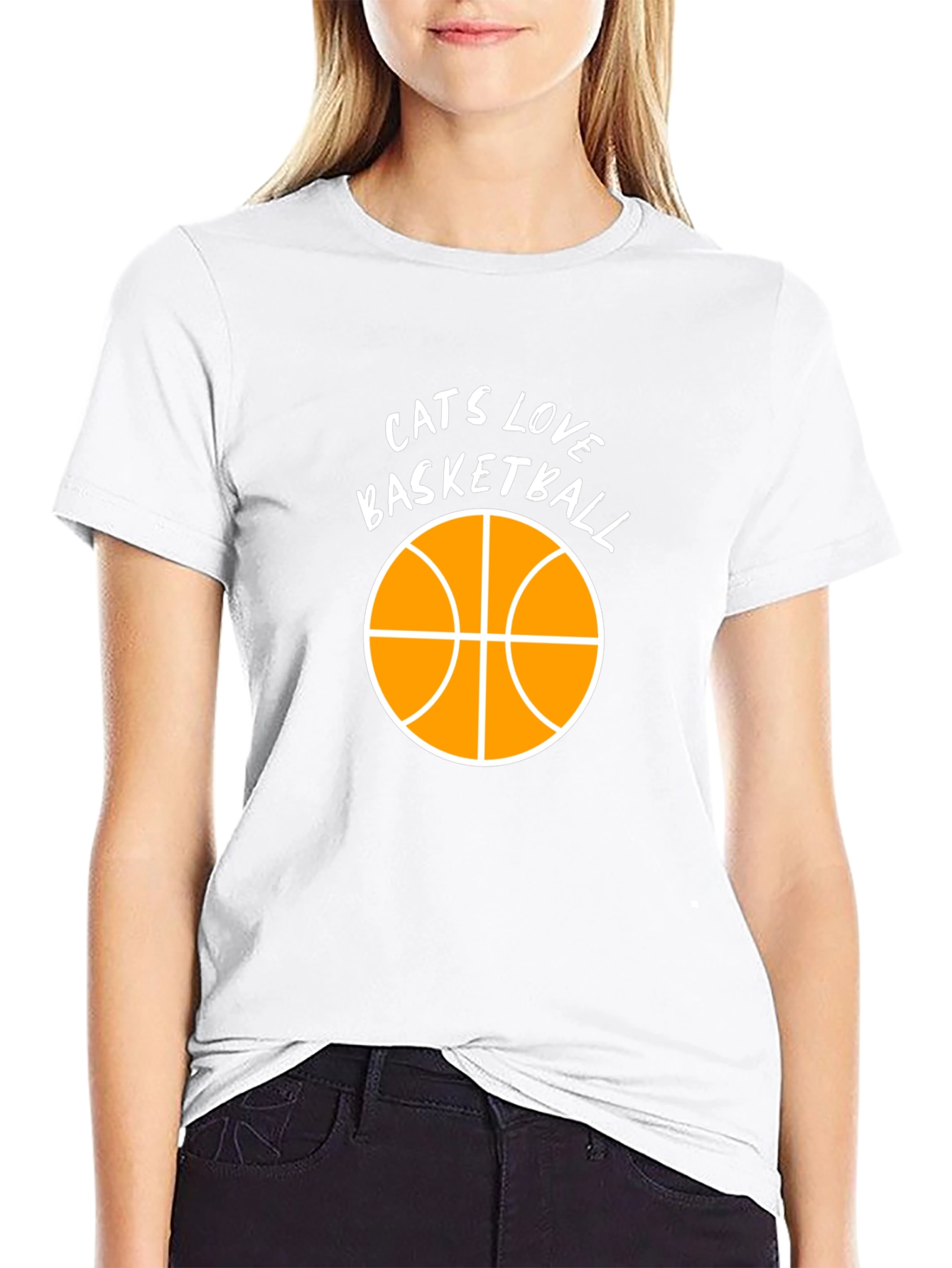 Cats Love Basketball Graphic Tee