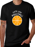 Cats Love Basketball Graphic Tee