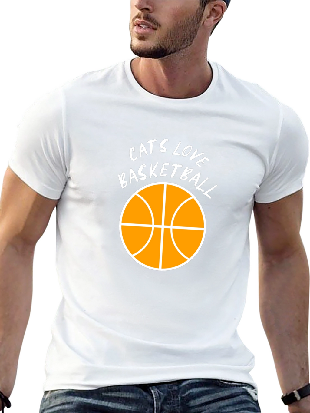 Cats Love Basketball Graphic Tee