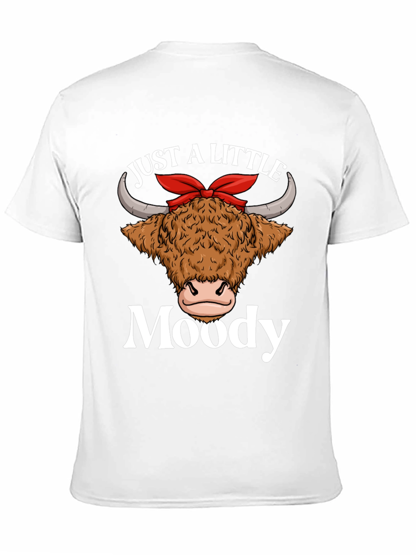 Just a Little Moody Highland Cow Graphic T-Shirt