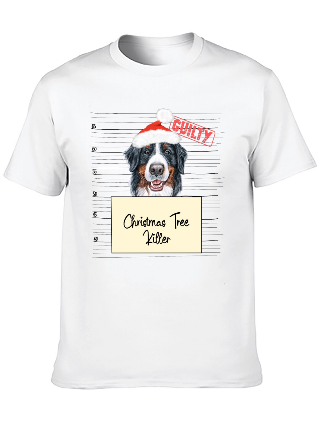 Christmas Tree Killer Dog Mugshot Graphic Tee