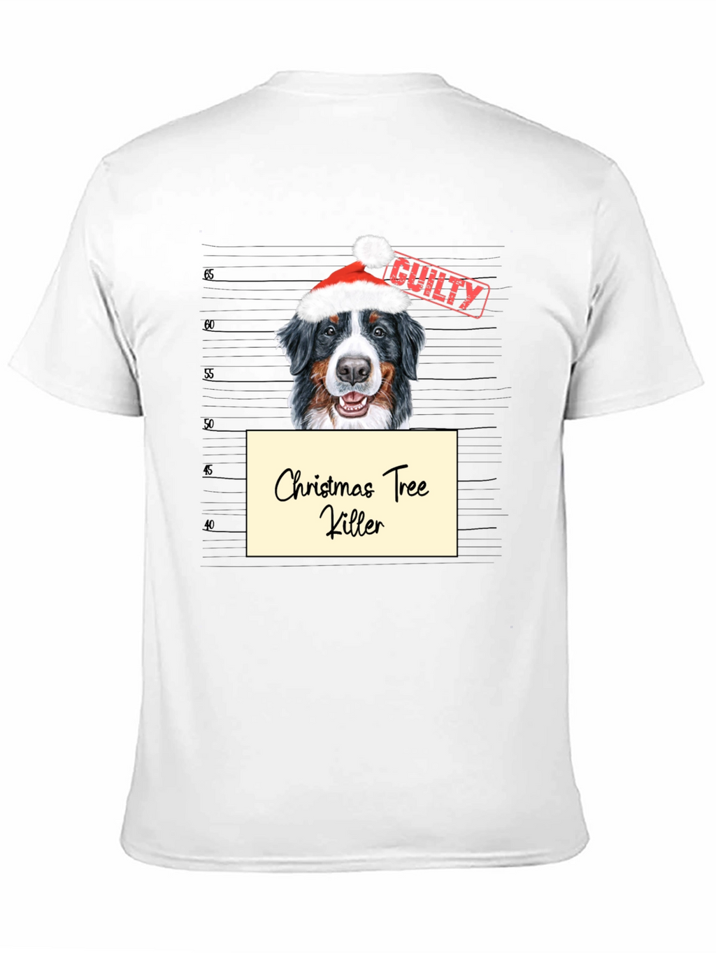 Christmas Tree Killer Dog Mugshot Graphic Tee