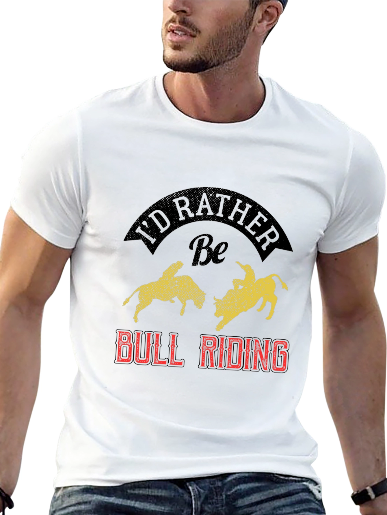 Id Rather Be Bull Riding Graphic Tee
