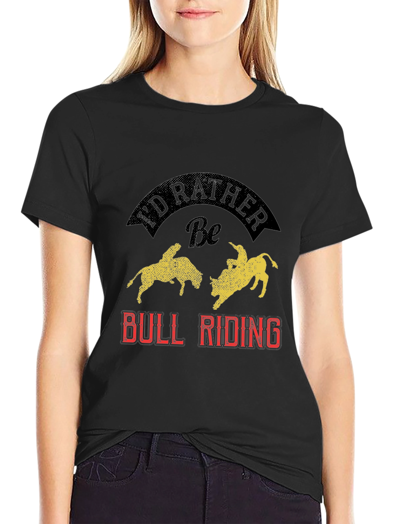 Id Rather Be Bull Riding Graphic Tee