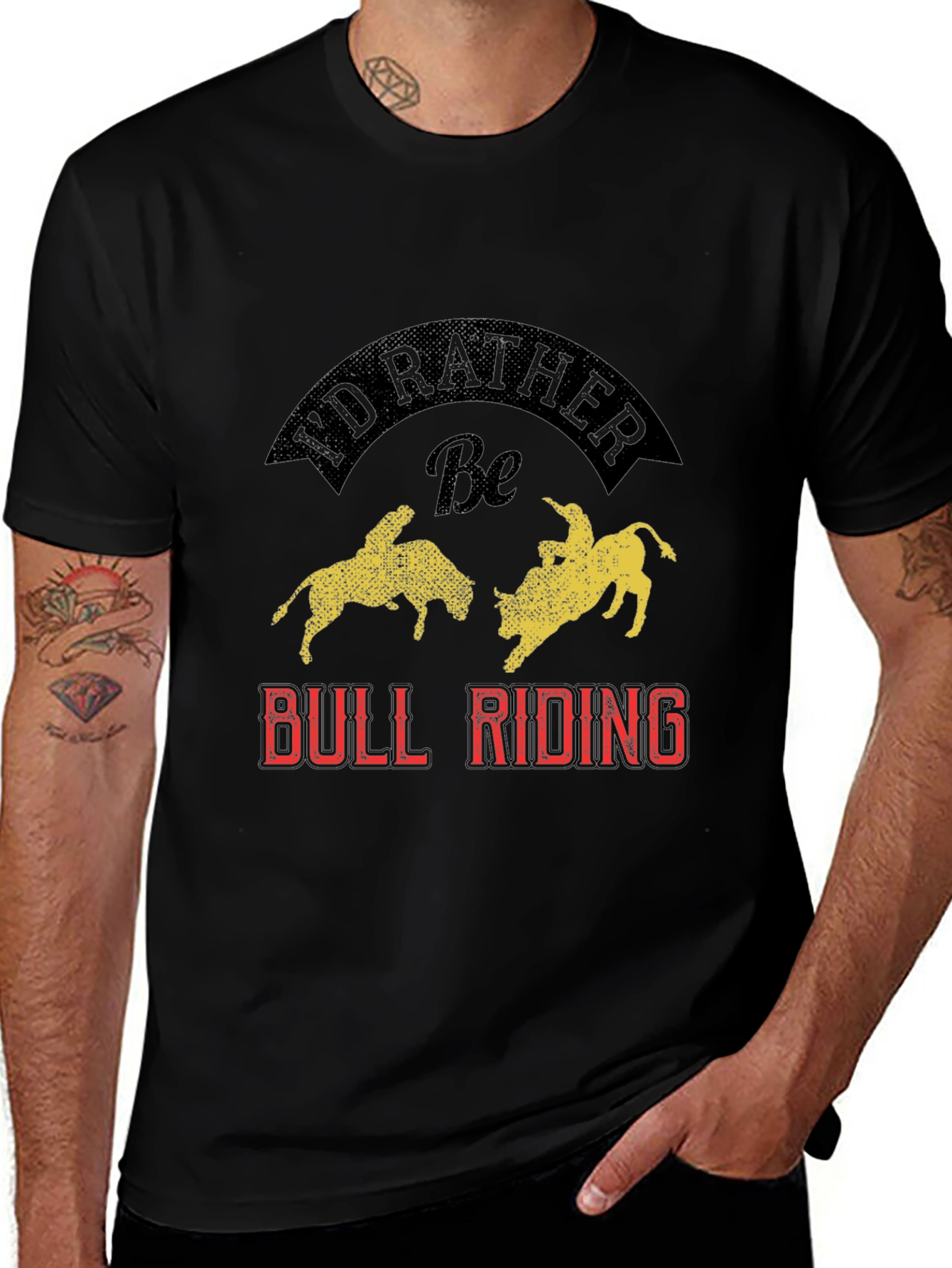 Id Rather Be Bull Riding Graphic Tee