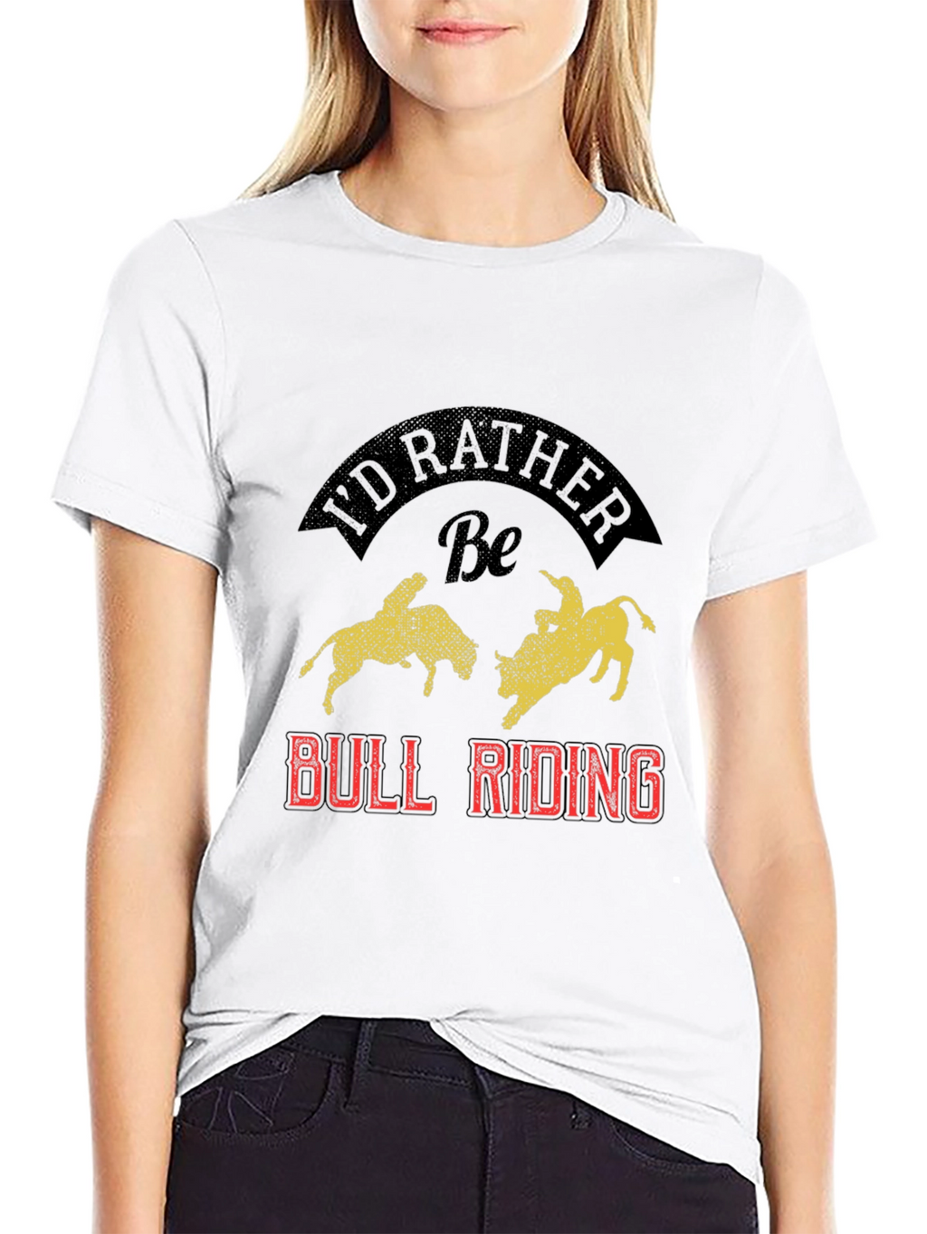 Id Rather Be Bull Riding Graphic Tee