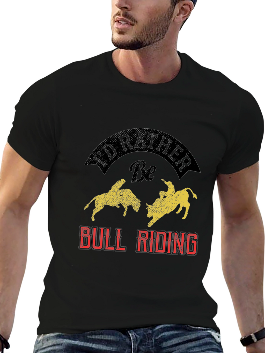 Id Rather Be Bull Riding Graphic Tee