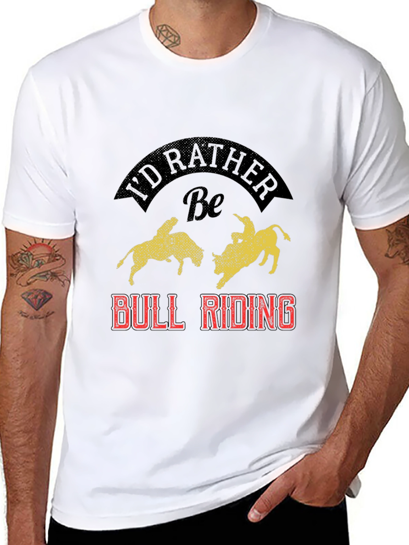 Id Rather Be Bull Riding Graphic Tee