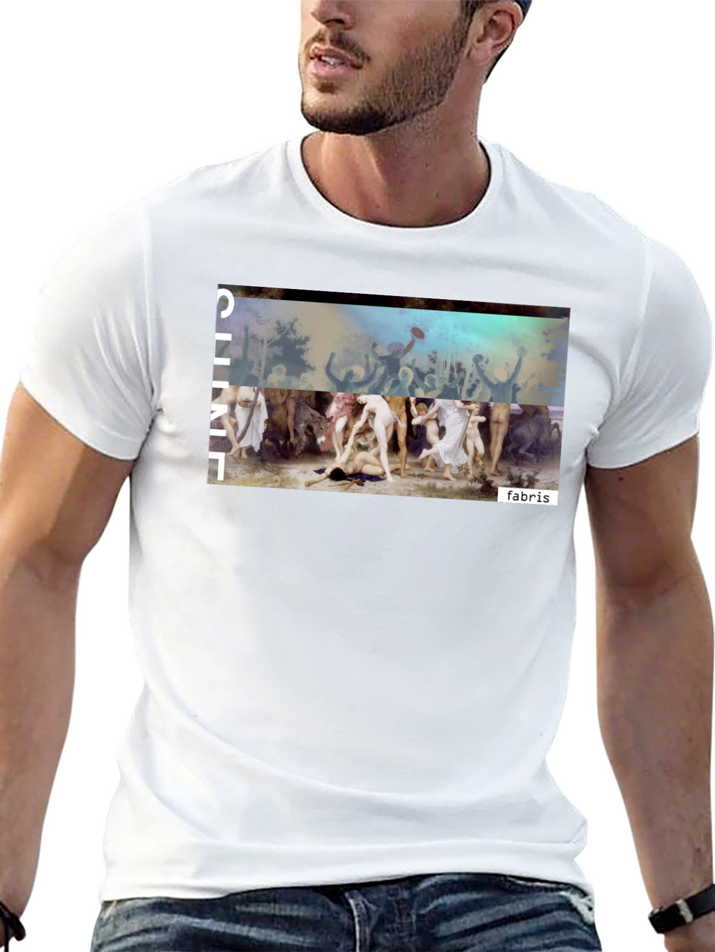 Unique Graphic Print Black Tee