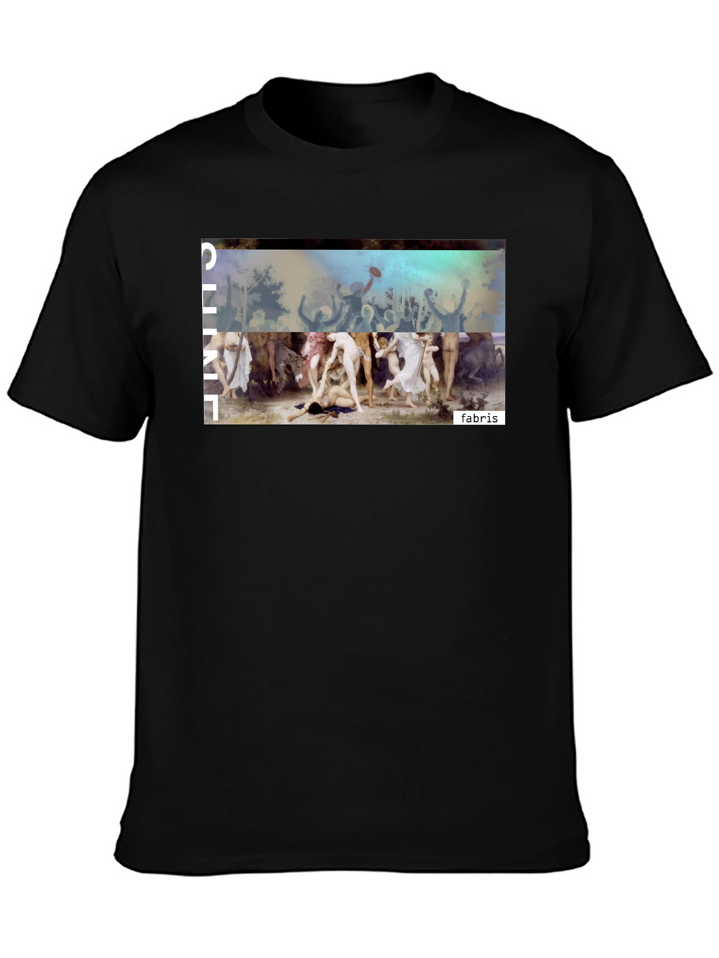 Unique Graphic Print Black Tee