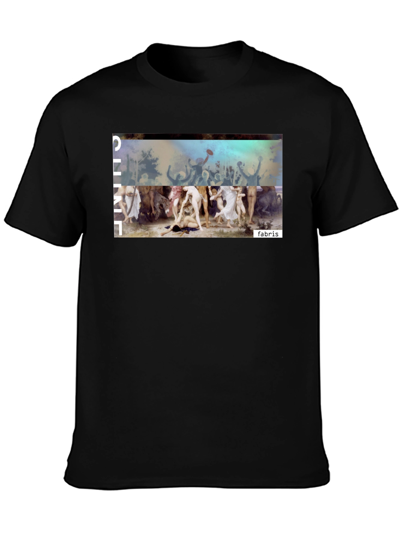 Unique Graphic Print Black Tee