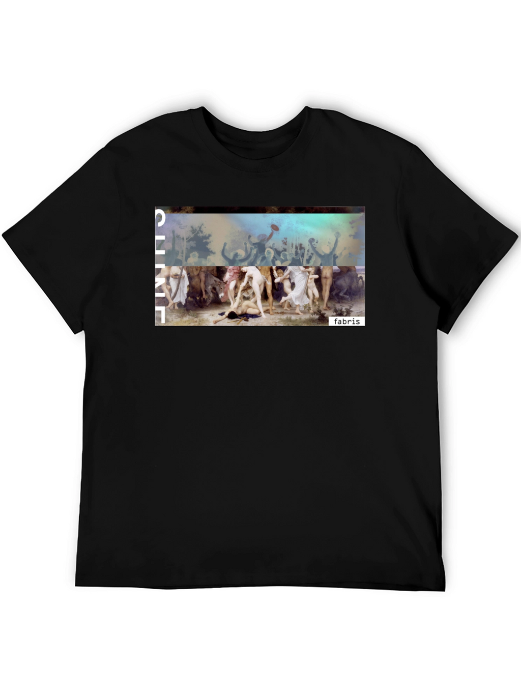 Unique Graphic Print Black Tee