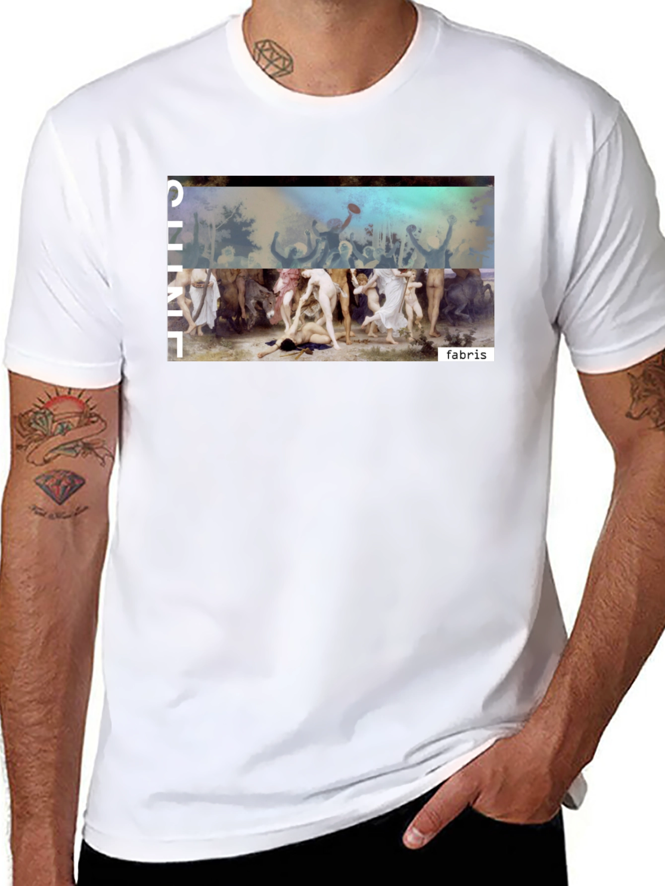 Unique Graphic Print Black Tee