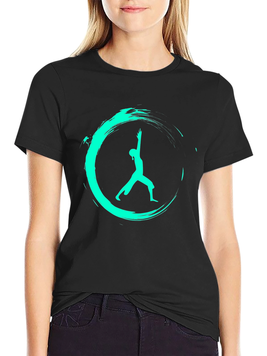 Zen Warrior T-Shirt - Black Yoga Pose Tee