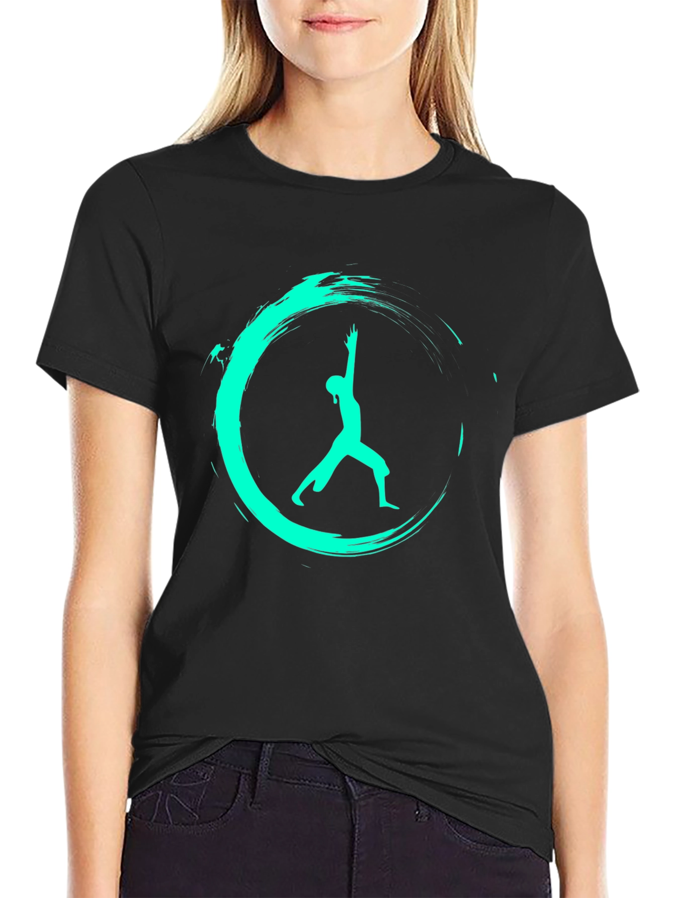 Zen Warrior T-Shirt - Black Yoga Pose Tee